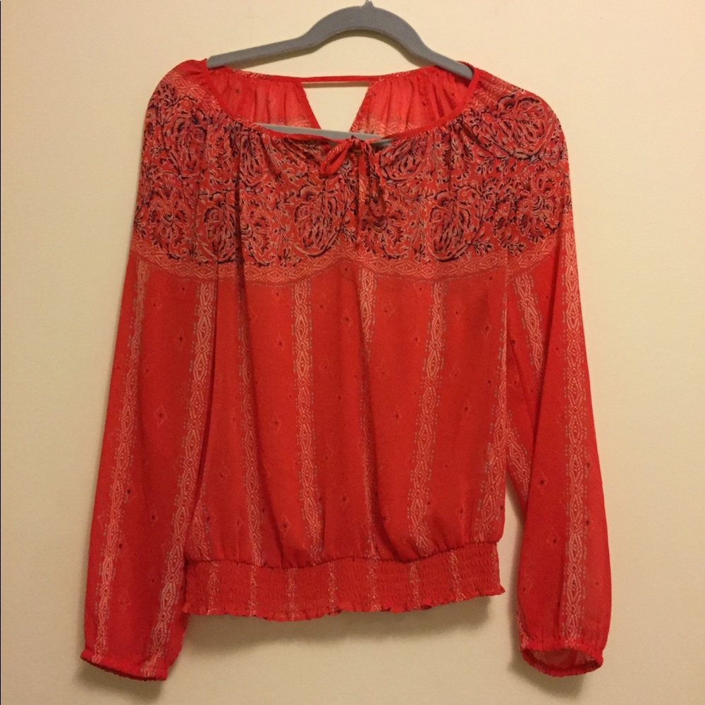 Orange red blouse Sz  small